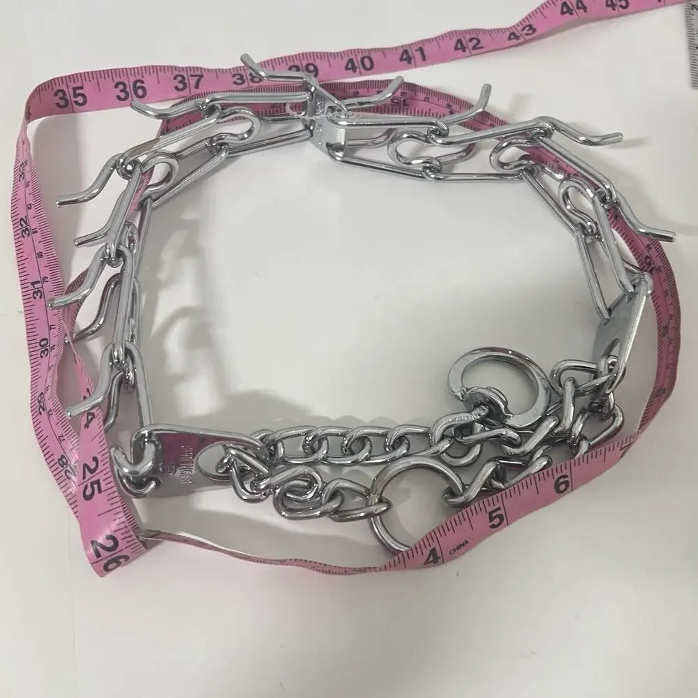 NEW Herm Sprenger Chrome Plated Steel Dog Prong Training Collar Two O-Rings 25”_6
